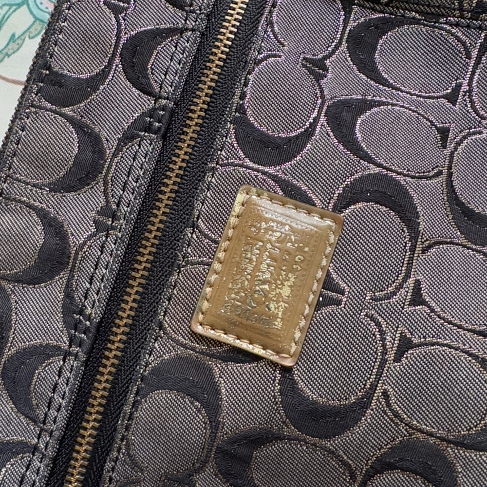 Coach Poppy Black and Gold Crossbody - Picture 2 of 10